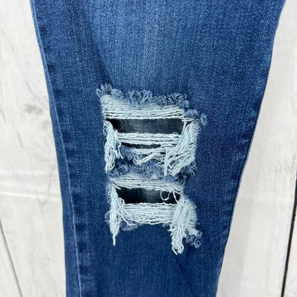 Levi's 721 High Rise Skinny Ankle Jeans womens sz 28 dark wash distressed - Picture 6 of 14